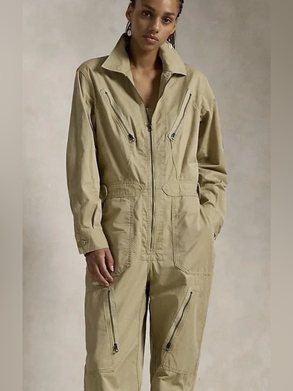 Nwts $498- Polo Ralph Lauren Women’s Sz 4 Military Utility Coveralls Jumpsuit